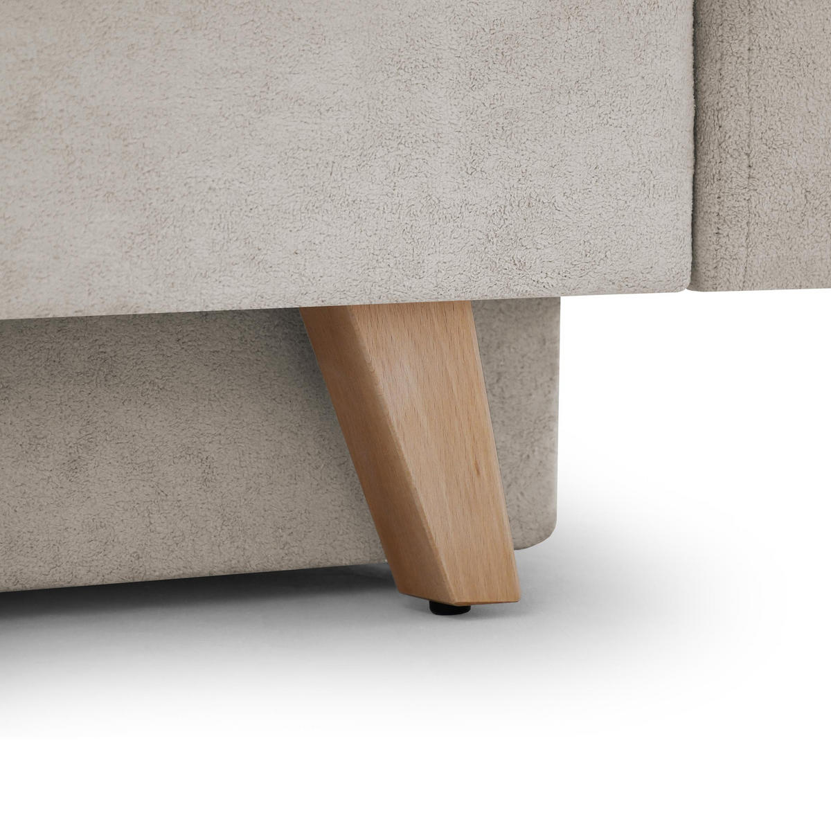 ECKSCHLAFSOFA Vinci mit universelle Ottomane, Beige - Beige/Buchefarben, Textil (236/151cm) - Beautysofa