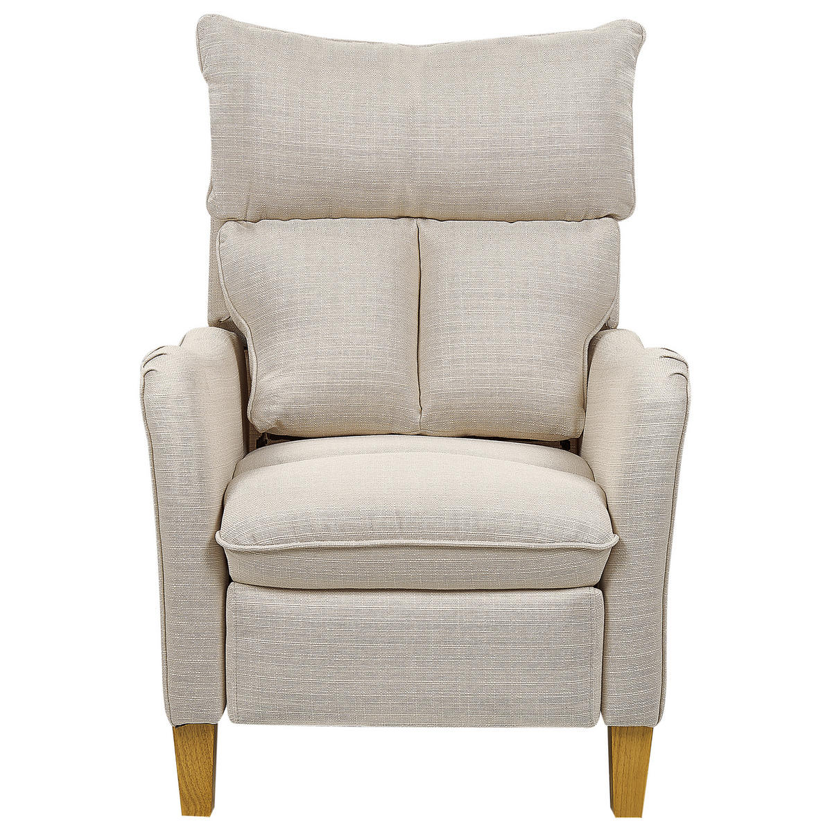 SESSEL hellbeige manuell verstellbar Royston - Hellbraun/Beige, Textil (68/108/73cm) - Beliani