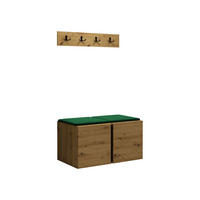 GARDEROBEN-SET Orion VI - Eiche Artisan/Grün, Holzwerkstoff/Kunststoff (84/42/46cm) - MIRJAN24