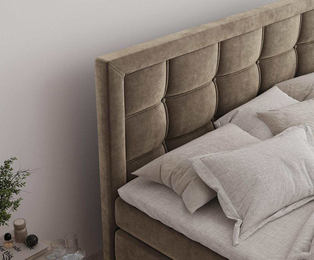BOXSPRINGBETT Ambrosia Braun 160/200 cm - Schwarz/Braun, Holz/Holzwerkstoff (160/200cm) - Maison de Reve