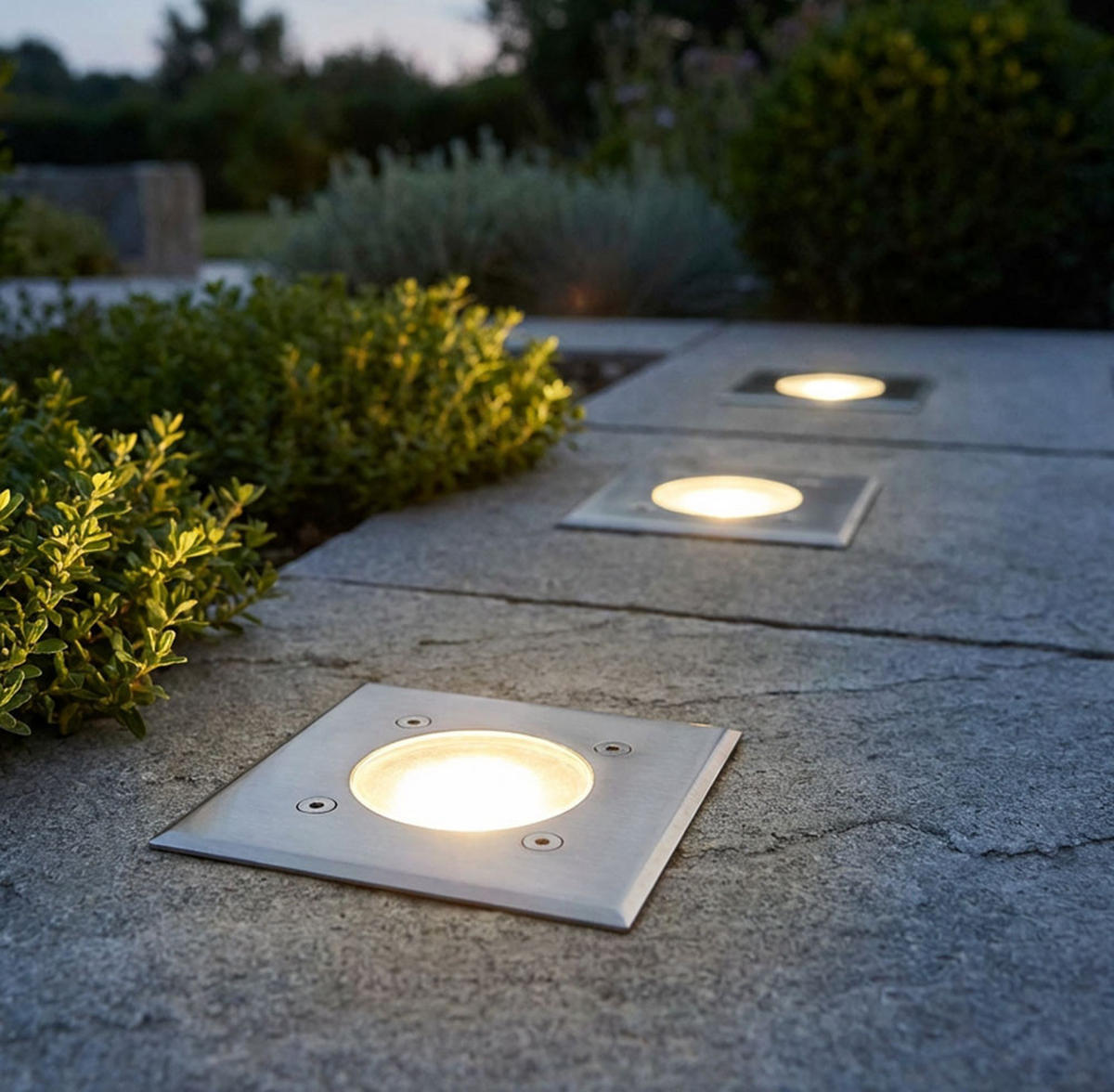 LED AUSSENLEUCHTE Edelstahl Silber 3er Set - Silberfarben, Metall (11/11/12cm)