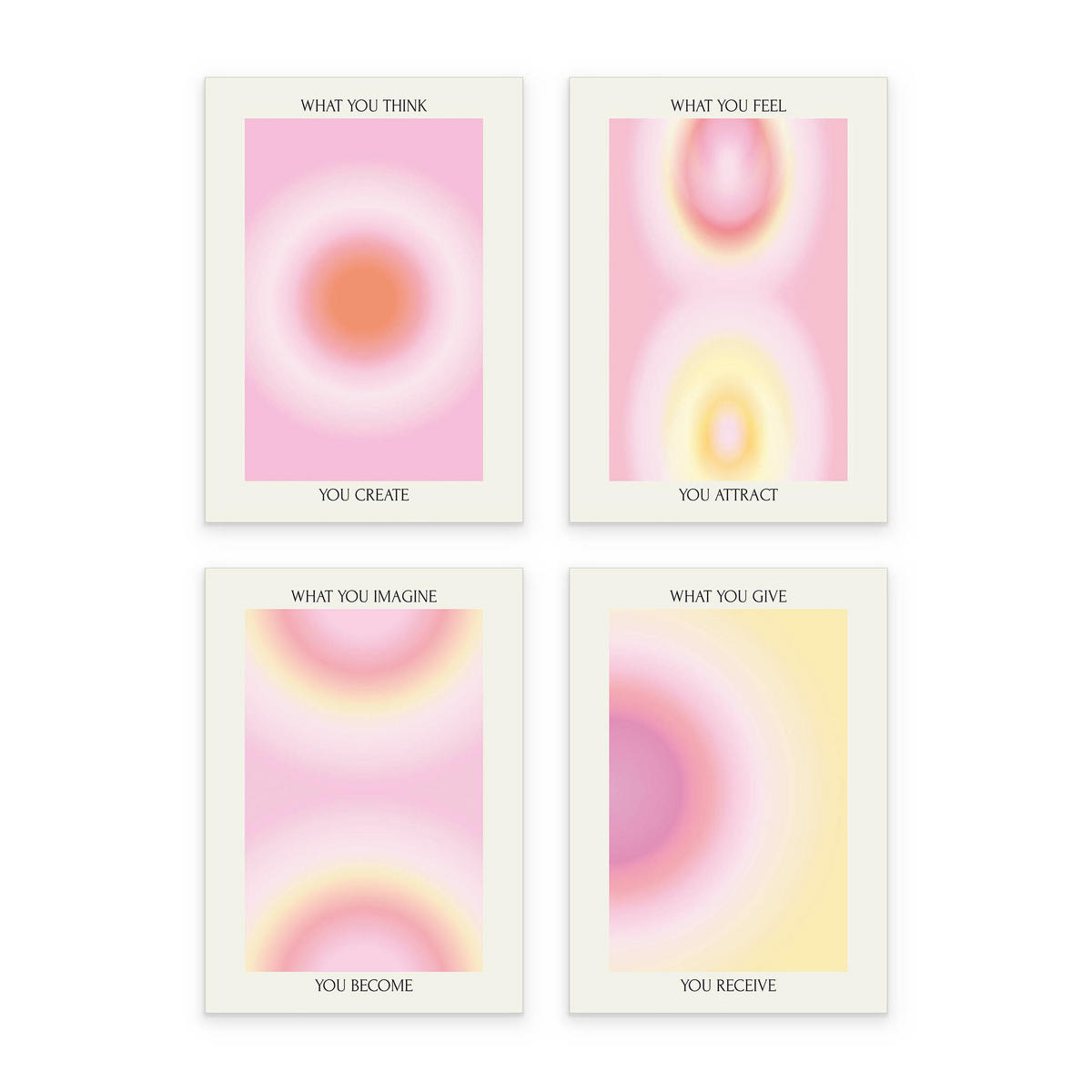 PLAKÁT Sada Aura Afirmace Citáty 4x A3 30x42 cm - různobarevná, papír (30/42/42cm) - Muralo
