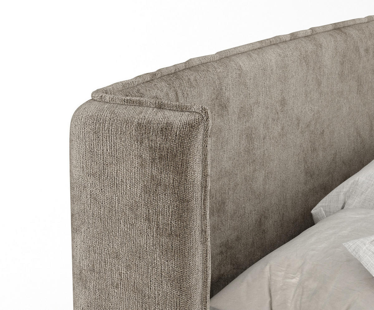 BOXBETT Monpelli Beige 140/200 cm mit Matratze und Topper - Beige/Schwarz, Holz/Holzwerkstoff (140/200cm) - Maison de Reve