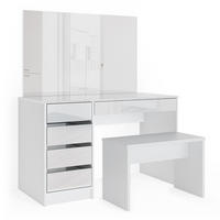 SCHMINKTISCH Sherry Weiß 120 cm mit Bank - Weiß, Holzwerkstoff (55/75/120cm) - Vicco