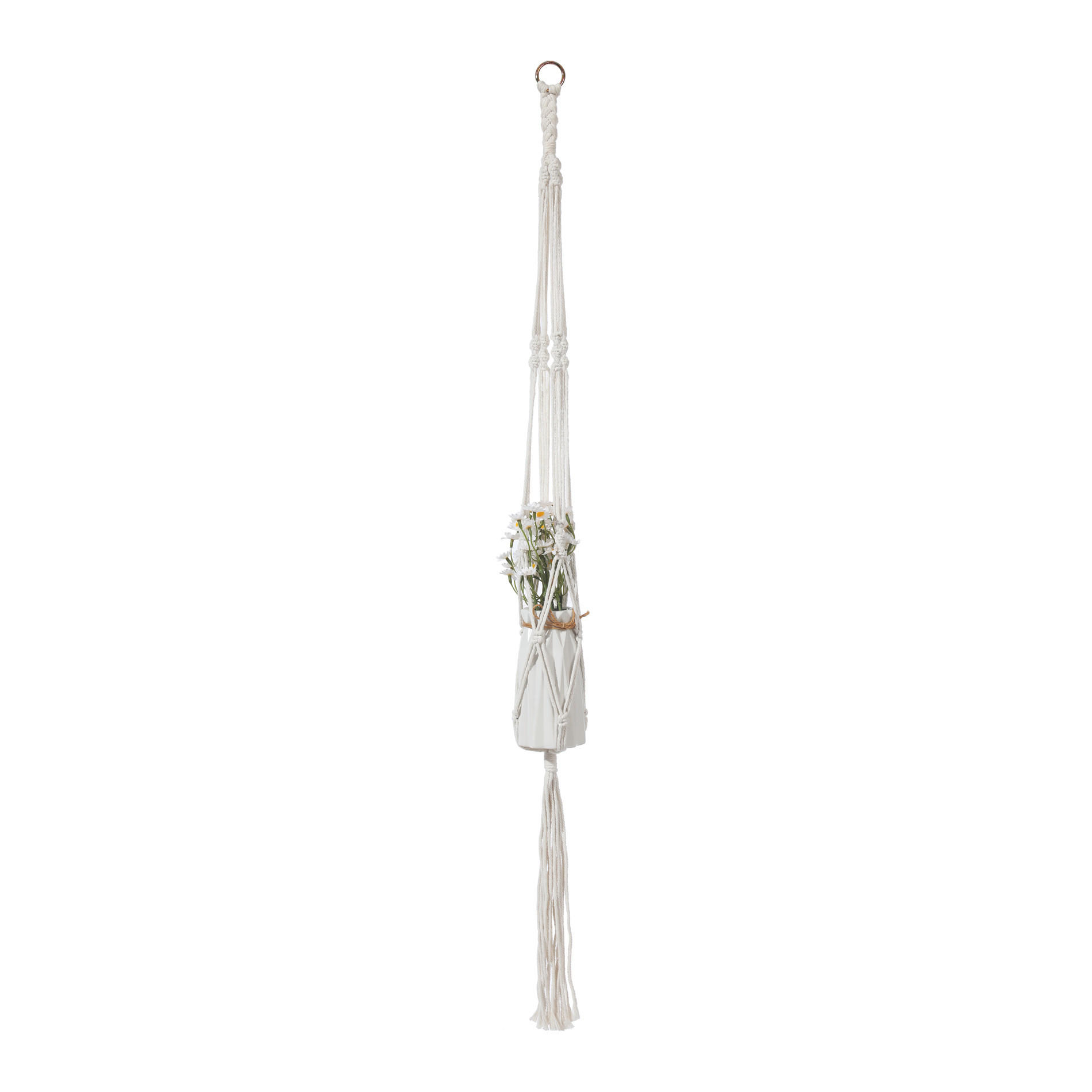 BLUMENAMPEL Beige 100 cm - Beige, Textil (1/100/1cm) - Mobili Rebecca