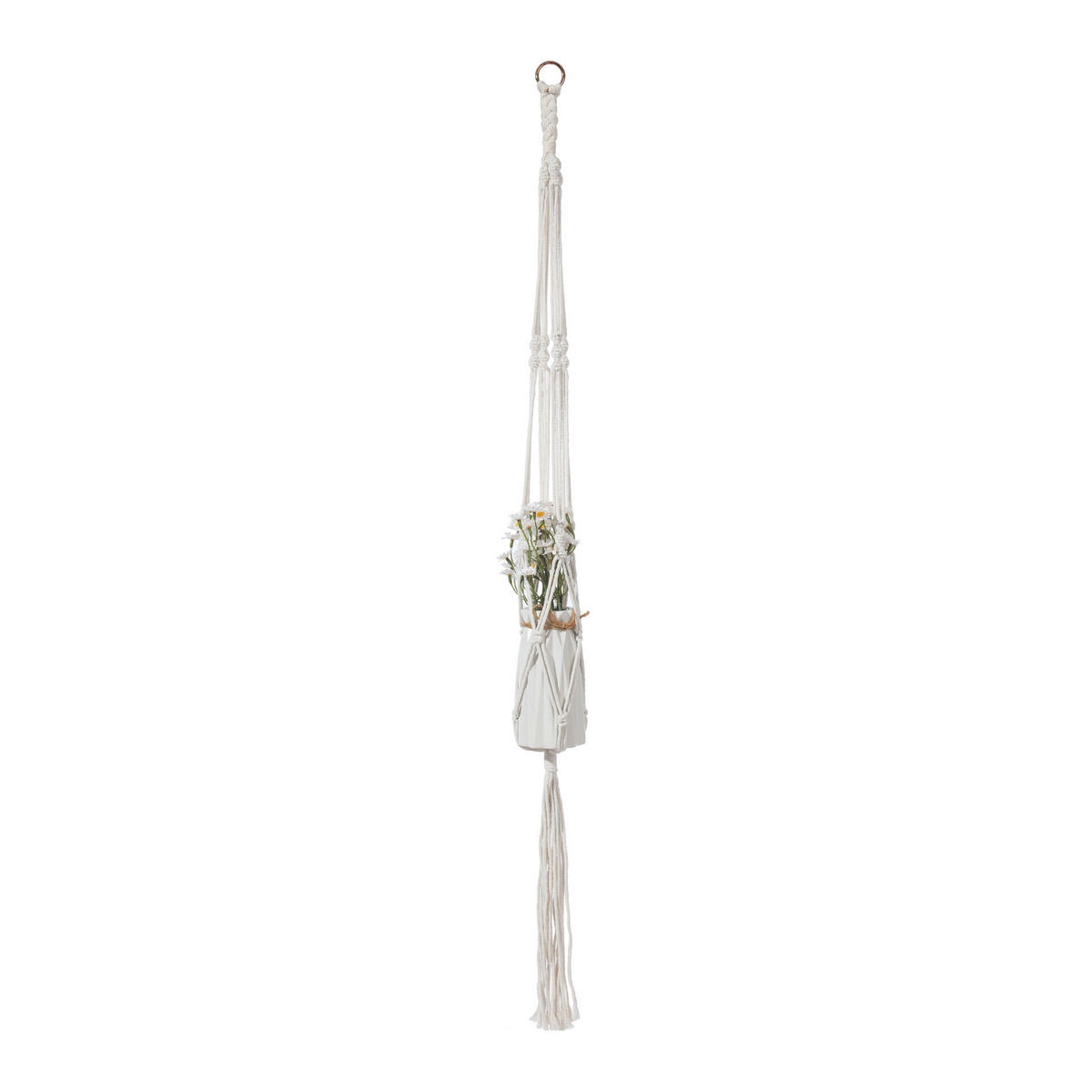 BLUMENAMPEL Beige 100 cm - Beige, Textil (1/100/1cm) - Mobili Rebecca