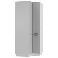 ECKVORRATSSCHRANK Kvantum D24N/207 Weiß / Dust Grey Matt - Weiß/Grau, Holz/Holzwerkstoff (90/207/90cm) - Feldmann-Wohnen