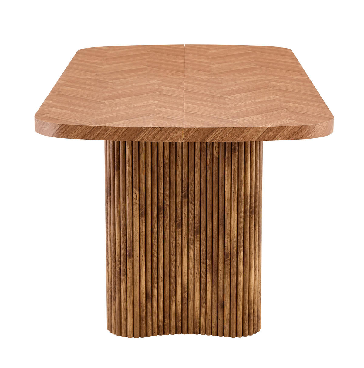 ESSTISCH 180/90/76 cm nussbaumfarben aus MDF mit bogenförmigem Säulengestell - Braun, Holzwerkstoff (180/90/76cm) - OKWISH