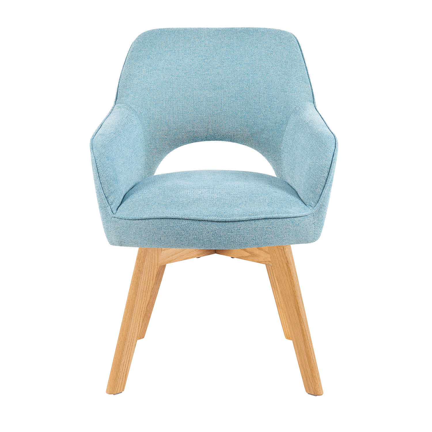 DREHSTUHL Mika-Mara - Honigeiche/Hellblau, Eichenholz/Holz (60/87/65cm) - DUBI Möbel