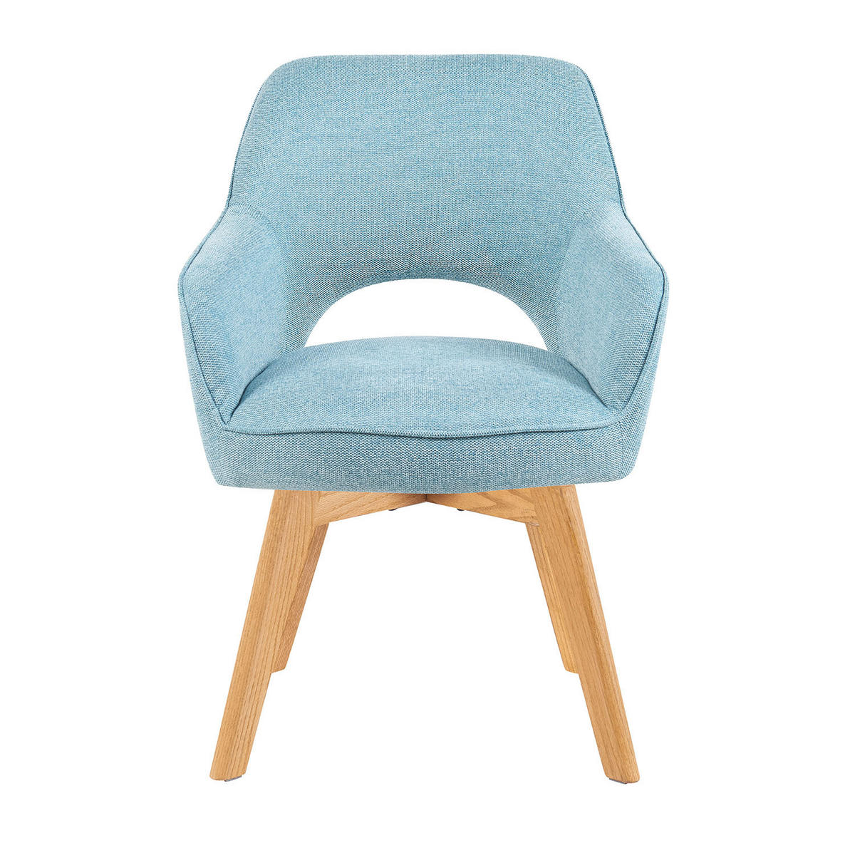 DREHSTUHL Mika-Mara - Honigeiche/Hellblau, Eichenholz/Holz (60/87/65cm) - DUBI Möbel