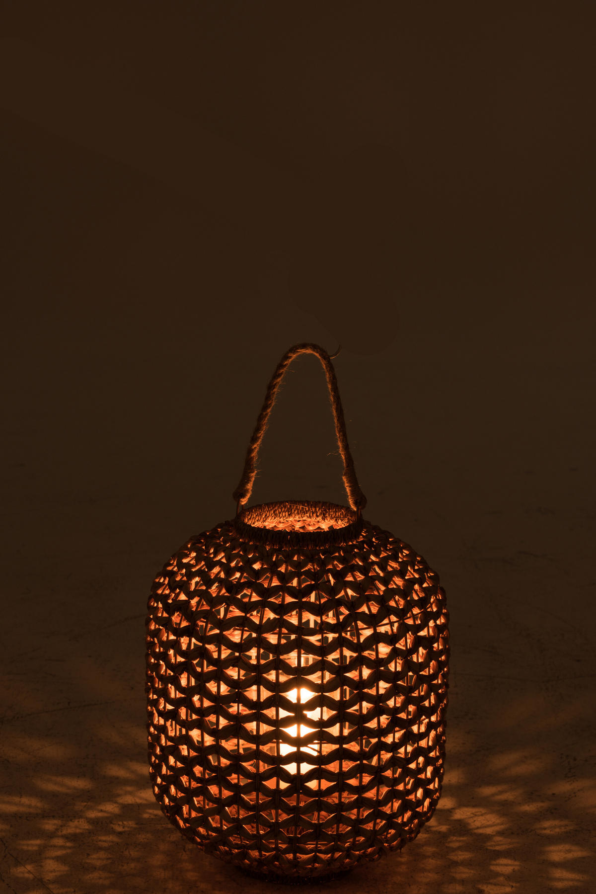 KERZENHALTER LENA - Rottan - Natürliche - M - Naturfarben, Glas/Naturmaterialien (37.5/45/37.5cm) - J-Line