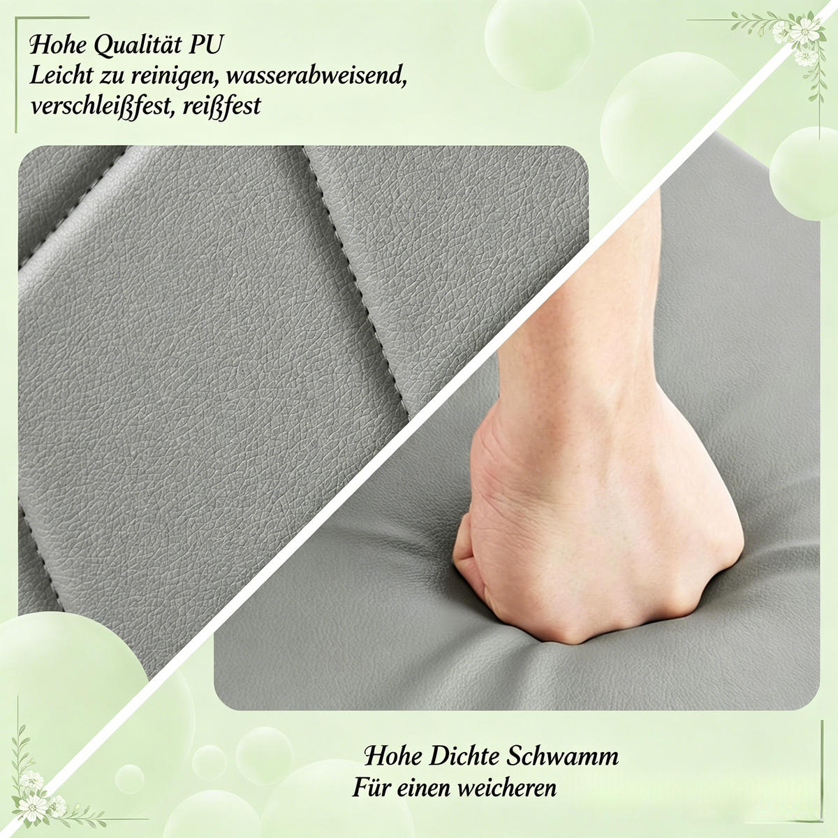 STUHL-SET DE-36120 4 Stück mit Kunstlederbezug Grau - Grau, Metall (42.5/94.5/40cm) - ComfortXL