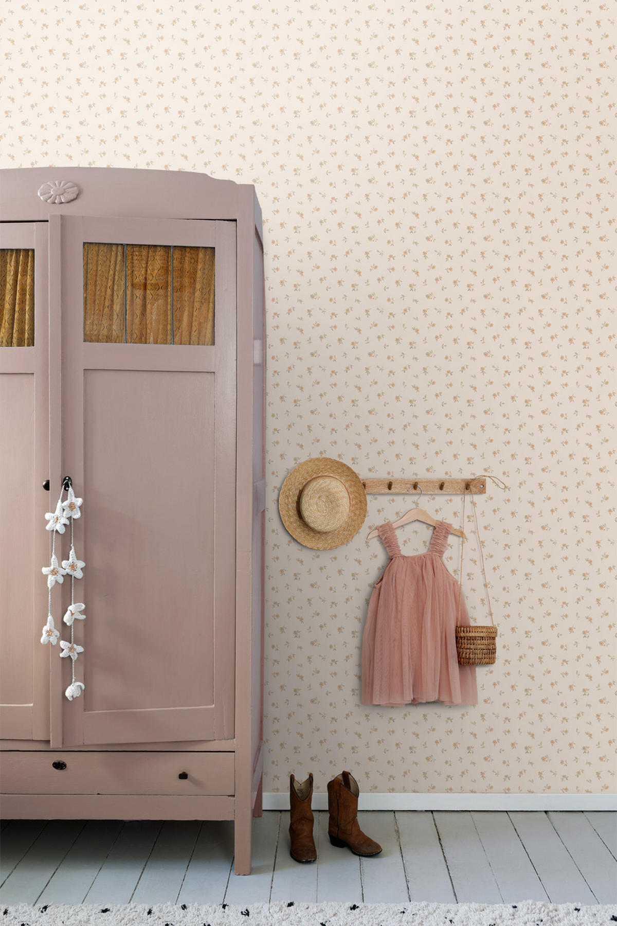 TAPETE Blumenmuster 53 cm x 10.05 m - Beige, Papier (53/0.1cm) - ESTAhome