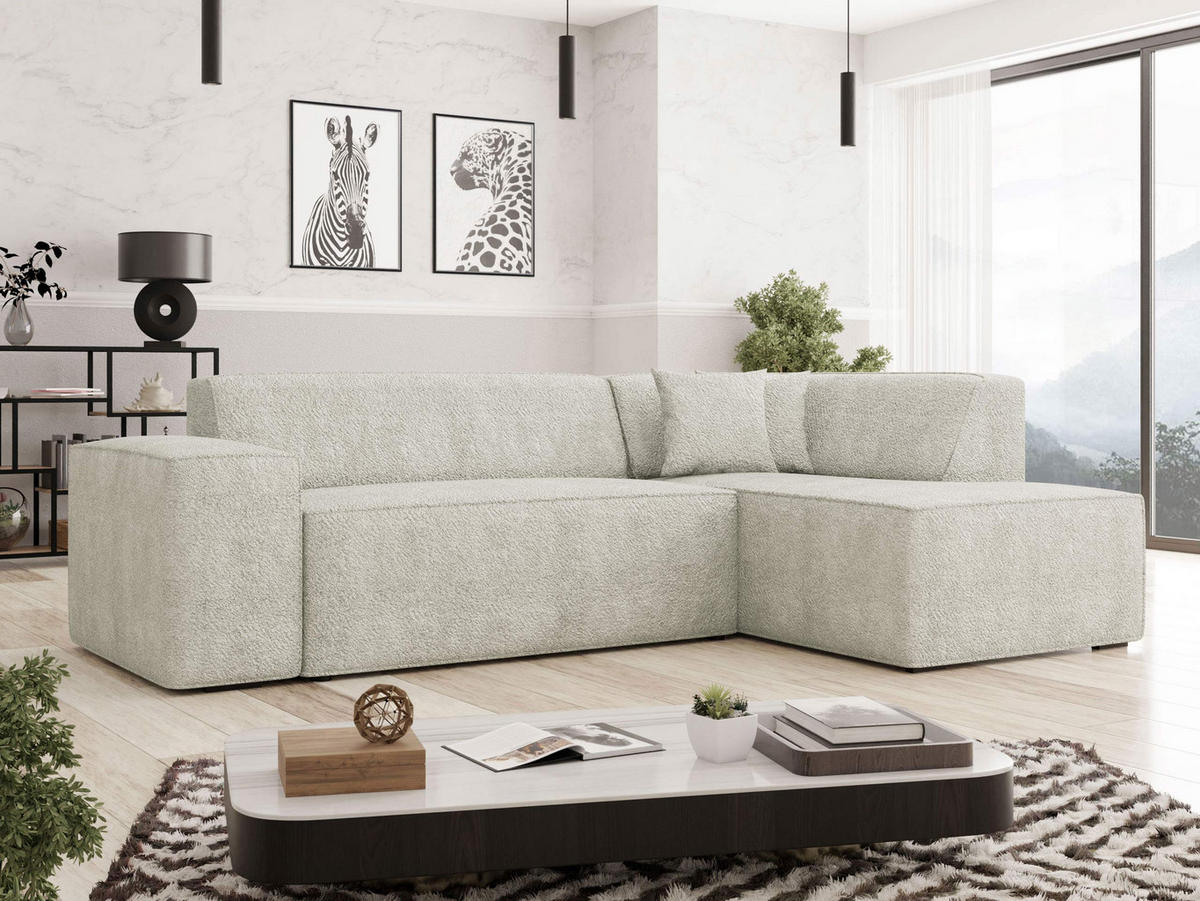 ECKSOFA Lordin, Seite: Rechts - Creme, Holz/Textil (267/205cm) - MIRJAN24