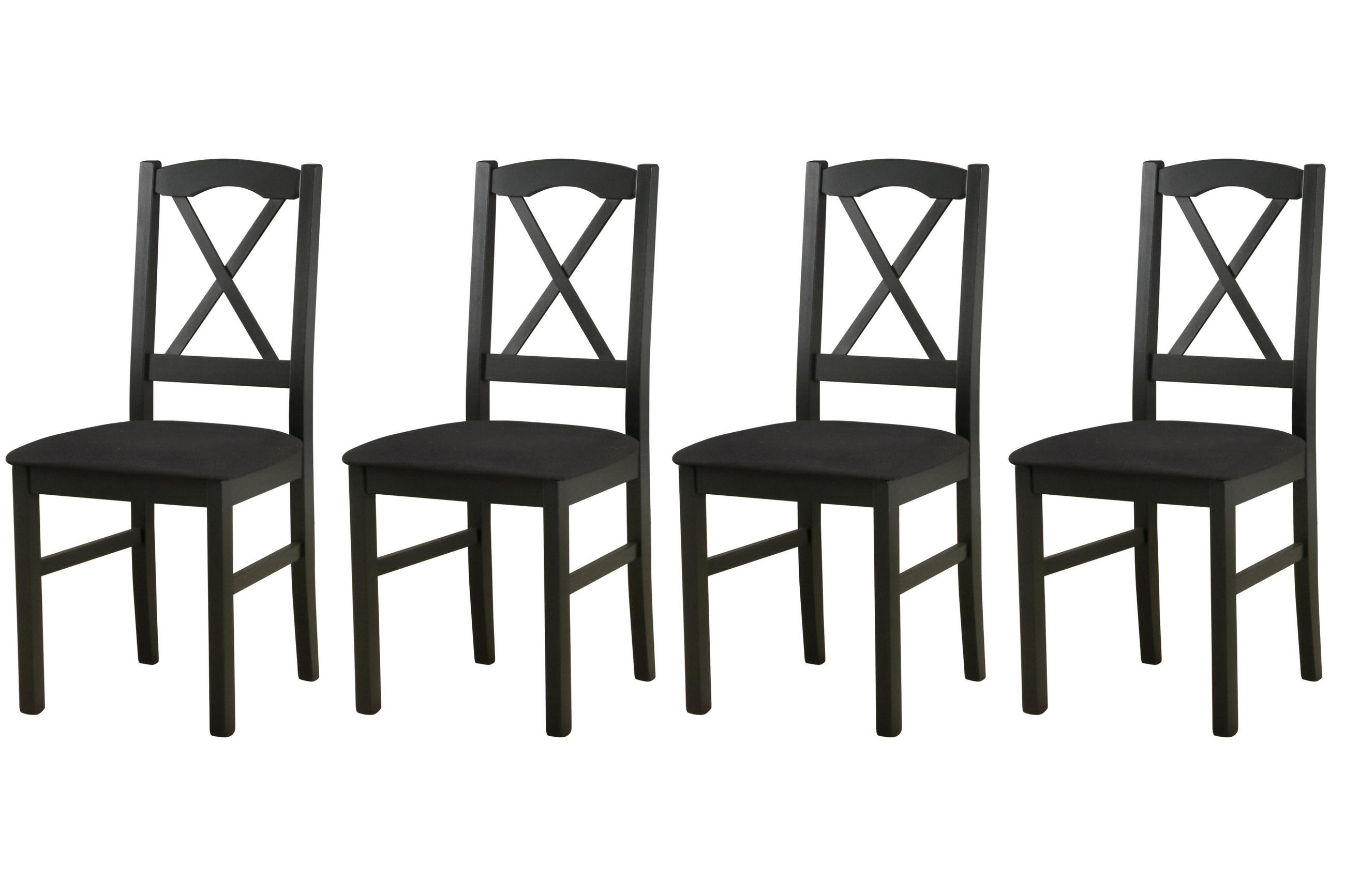 STUHL Nilo 11 (4er Set) - Schwarz, Holz (43/94/40cm) - Leaf Design