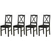 STUHL Nilo 11 (4er Set) - Schwarz, Holz (43/94/40cm) - Leaf Design