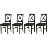 STUHL Nilo 11 (4er Set) - Schwarz, Holz (43/94/40cm) - Leaf Design