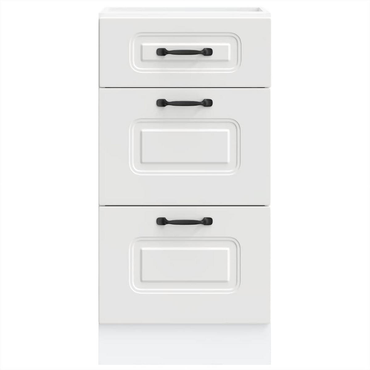 KÜCHENUNTERSCHRANK Kalmar mit 3 Schubladen 40/46/81,5 cm aus Holzwerkstoff Weiß - Weiß, Holzwerkstoff (40/81.5/46cm) - vidaXL