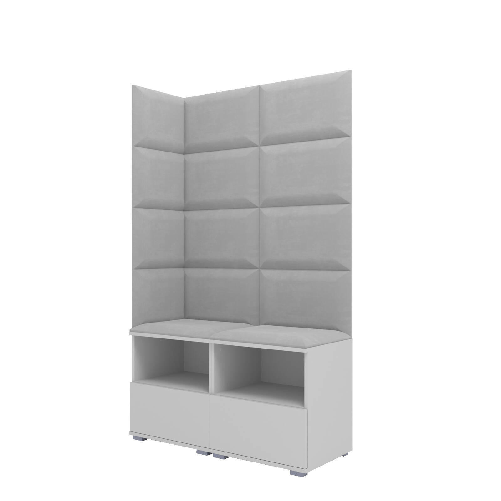 XXXLutz Garderoben-Set Weiß, Grau 100x174x40 cm