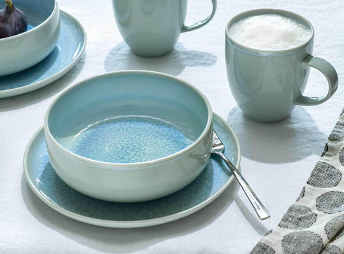 FRÜHSTÜCKS-SET Crafted Blueberry türkis 6er Set - Türkis, Keramik (1/1/1cm) - like.Villeroy & Boch