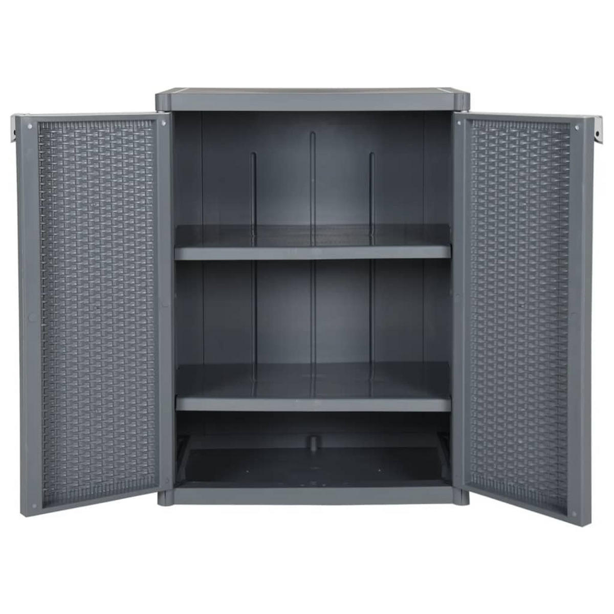 GARTENSCHRANK Grau 65/45/88 Cm Pp Rattan-Optik - Grau, Kunststoff (45/88/65cm) - vidaXL