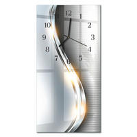 WANDUHR 60x30 cm - Roter Bus - Silberfarben, Glas (30/60/0.4cm) - TULUP