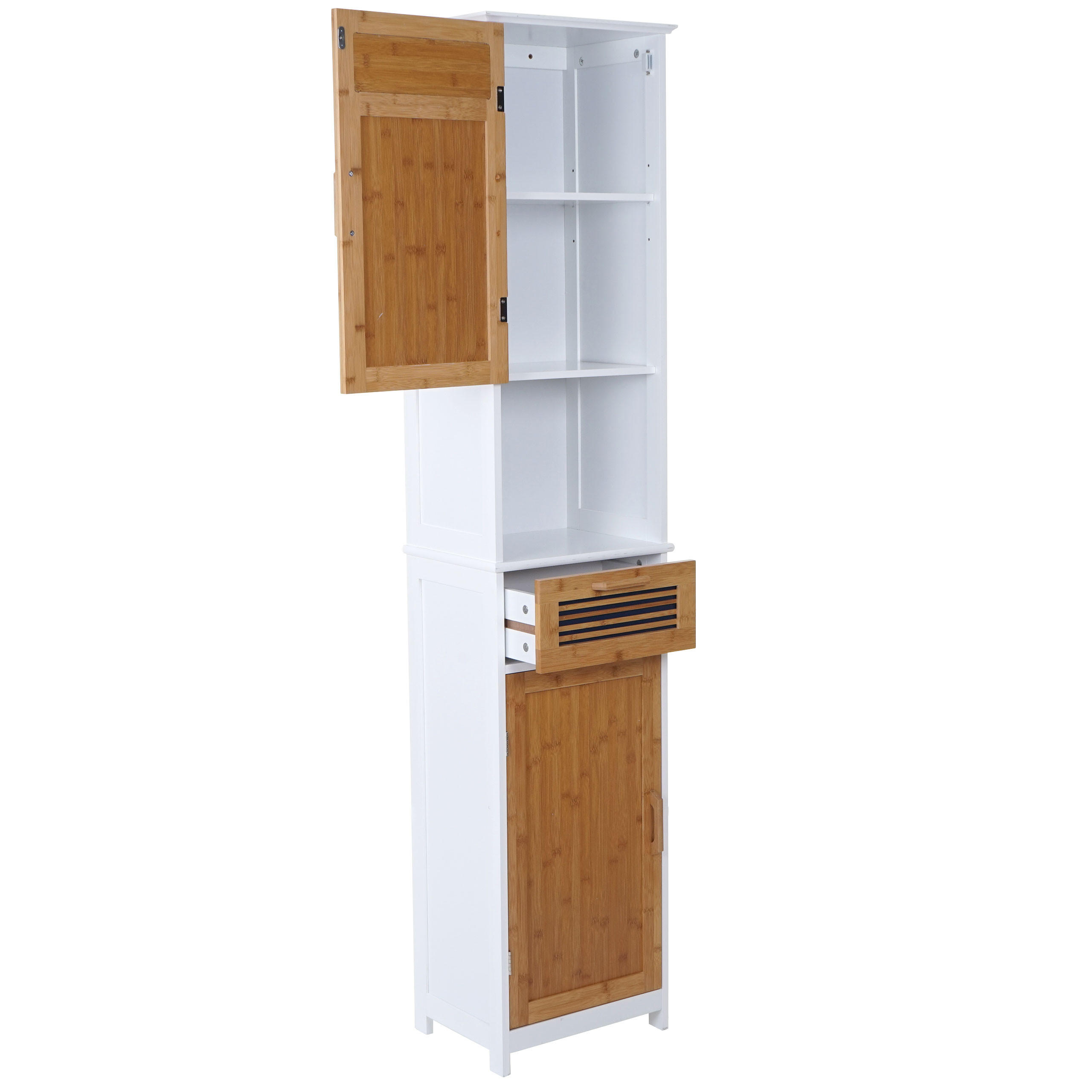 HOCHSCHRANK Braun, Weiß - Braun/Weiß, Holz (40/180/31cm) - MCW