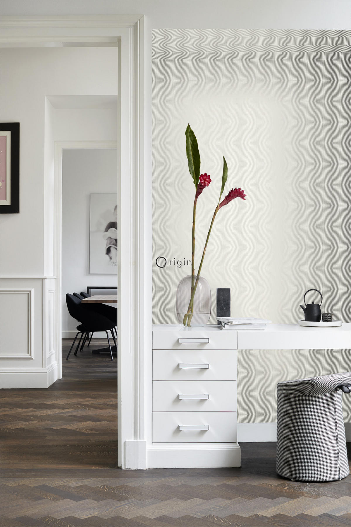 TAPETE grafisches Muster 53 cm x 10.05 m - Beige, Papier (53/1000cm) - Origin Wallcoverings