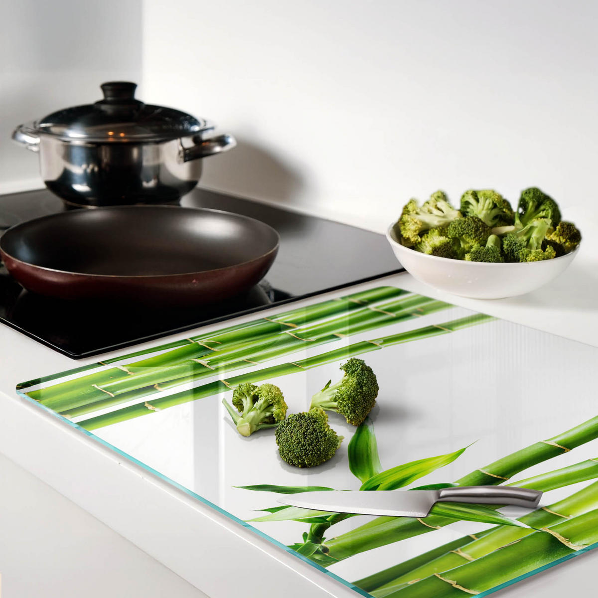 GLASPLATTE 60x52 cm Bambus - Grün, Glas (60/0.4/52cm) - TULUP