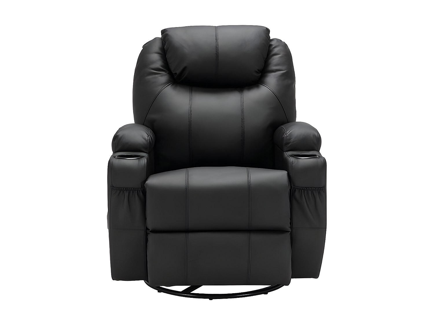 MASSAGESESSEL - 1 Person - Kunstleder - Schwarz - - Schwarz, Leder (82/105/95cm) - Vente-Unique