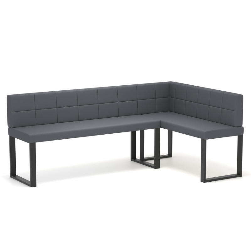ECKBANK rechts SANA U Kunstleder gesteppt, 142/196 cm Grau - Grau, Kunststoff/Textil (142/196cm) - Idohome