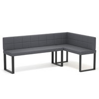 ECKBANK rechts SANA U Kunstleder gesteppt, 142/196 cm Grau - Grau, Kunststoff/Textil (142/196cm) - Idohome