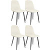 ESSZIMMERSTUHL 4er Set Samt Creme - Creme/Schwarz, Textil/Metall (45/88/54cm) - CLP