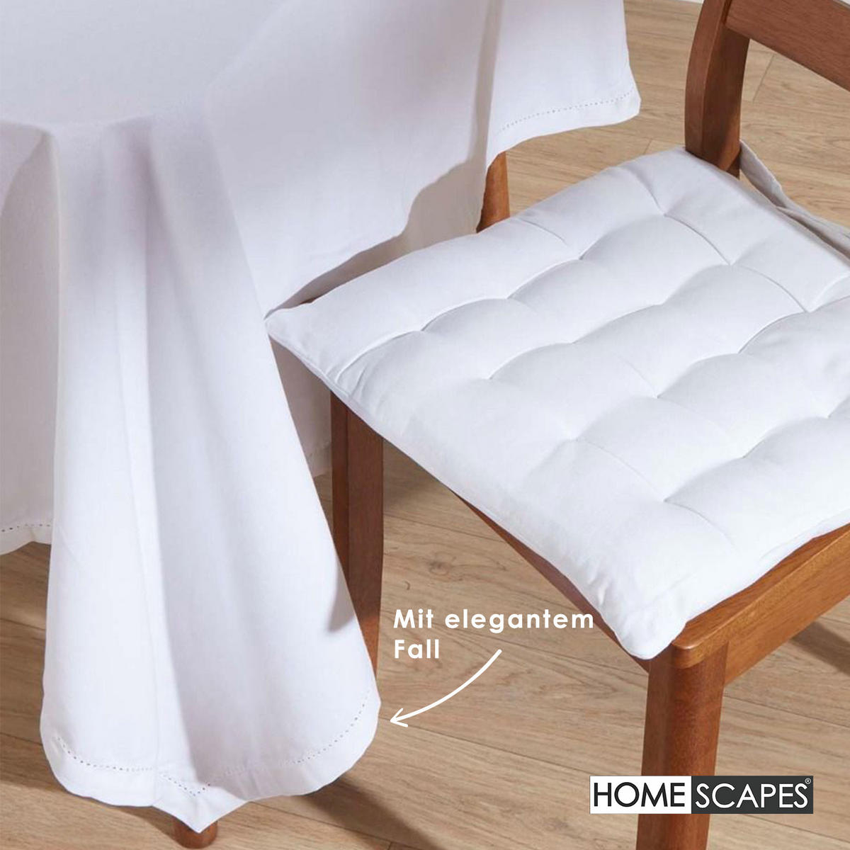 TISCHDECKE weiß 178/300 cm, 100% Baumwolle - Weiß, Textil (178/300cm) - Homescapes