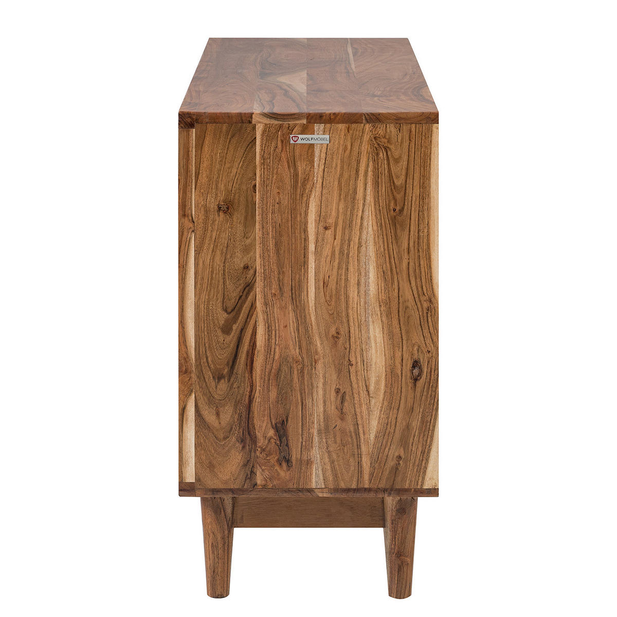 KOMMODE - Akazie massiv / Metall - Akaziefarben, Holz (118/77/40cm) - home24