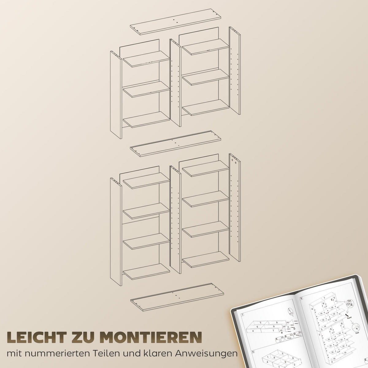 CD-REGAL Spanplatte Schwarz - Schwarz, Holzwerkstoff (24/175/78.5cm) - HOMCOM
