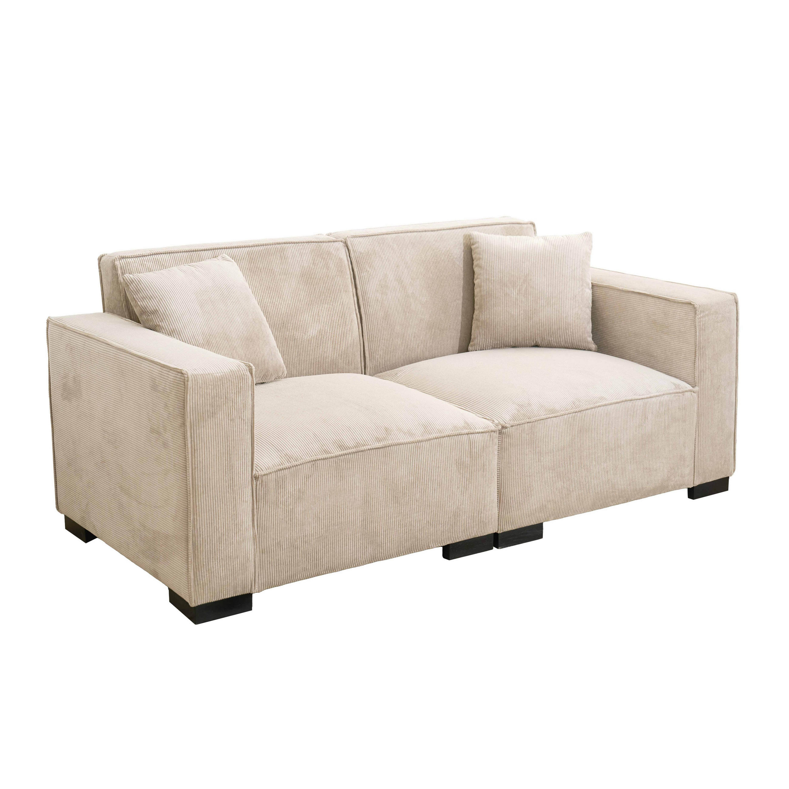 SOFA 2-Stizer, Weiß - Weiß, Textil (90/76/180cm) - Oviala