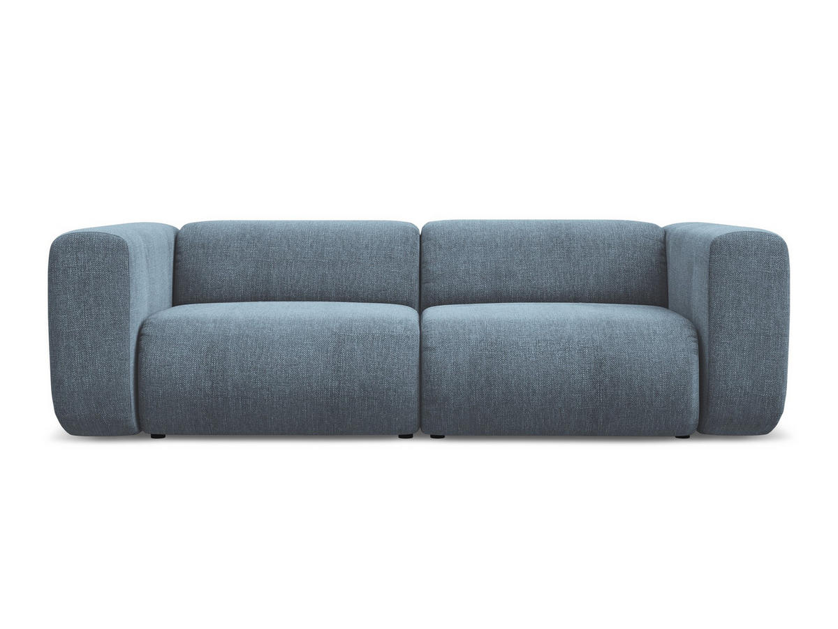 3-SITZER SOFA Chenille Stoff Blau - Blau/Blaugrau, Kunststoff/Textil (228/70/89cm) - Makamii