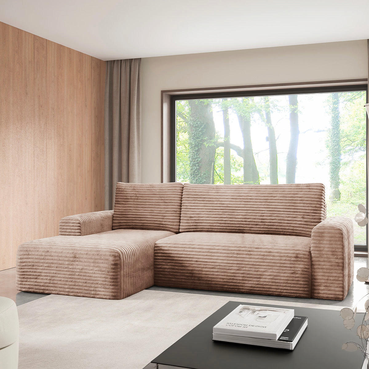 ECKSOFA Romeo 3 Sitzplätze Hellbraun - Braun, Holz (268/163cm) - Petits-meubles
