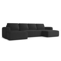 WOHNLANDSCHAFT Chenille Stoff Schwarz - Anthrazit/Schwarz, Kunststoff/Textil (333/91/160cm) - Makamii