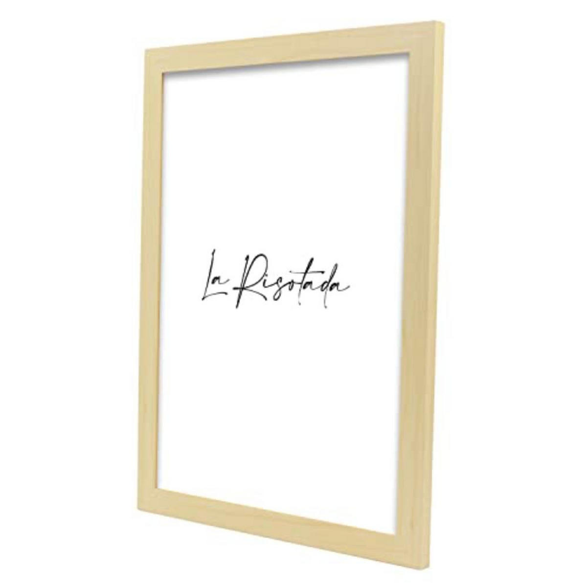 POSTER Set mit 4 Lachen TypografieStil A3 Rahmen aus hellem Holz - Beige, Papier (29.7/3cm) - Nacnic