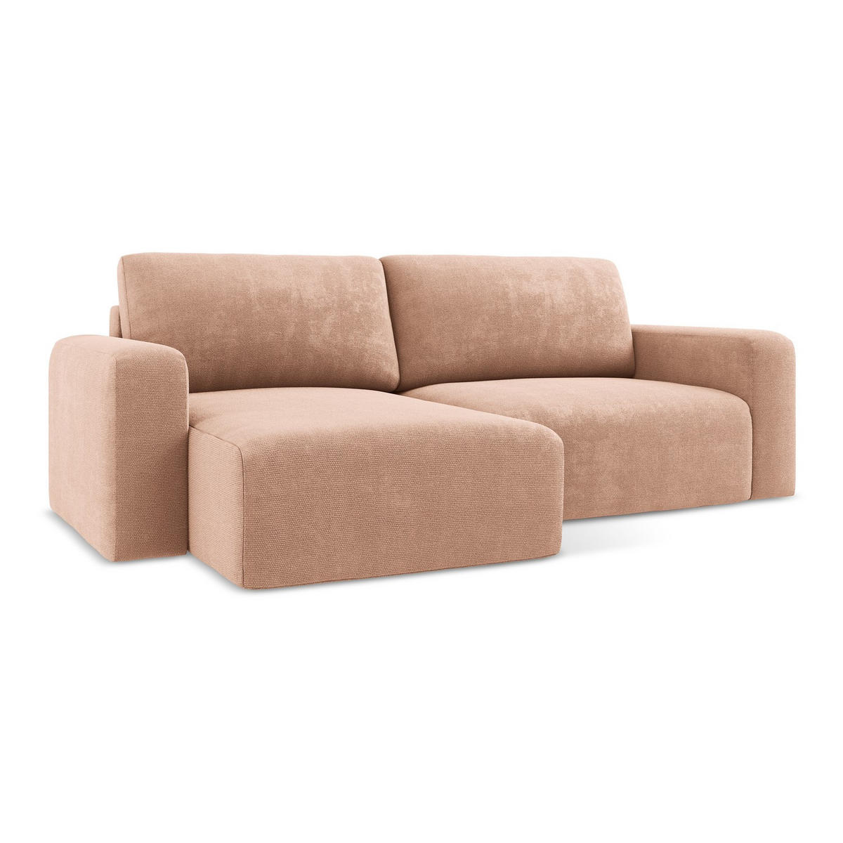 ECKSOFA mit Schlaffunktion links Chenille Stoff Pink - Pink/Koralle, Kunststoff/Textil (149/244cm) - LaMiaSofa