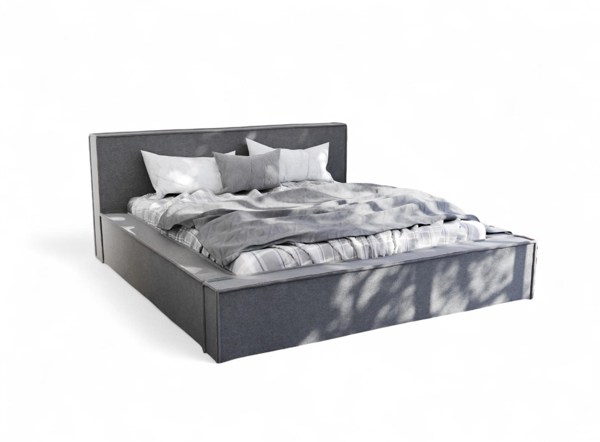 POLSTERBETT Aldana Komplettset - Anthrazit, Holzwerkstoff/Textil (200/200cm) - Fun Möbel