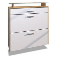 SCHUHSCHRANK Malea Weiß matt - Weiß, Holzwerkstoff (89/95.5/23cm) - Vladon