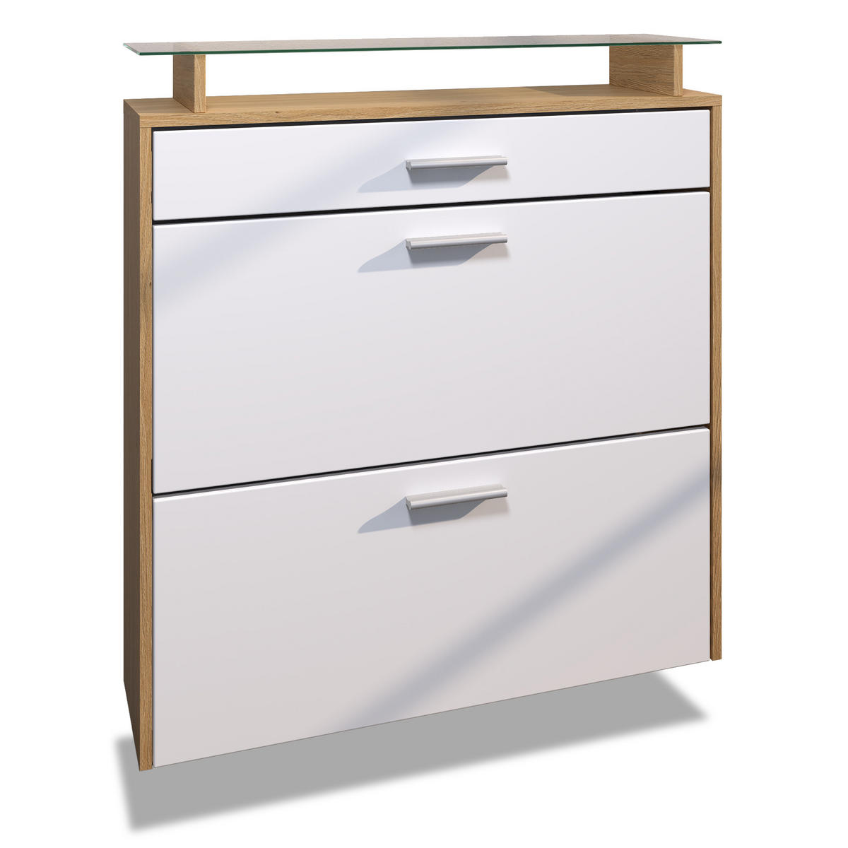 SCHUHSCHRANK Malea Weiß matt - Weiß, Holzwerkstoff (89/95.5/23cm) - Vladon