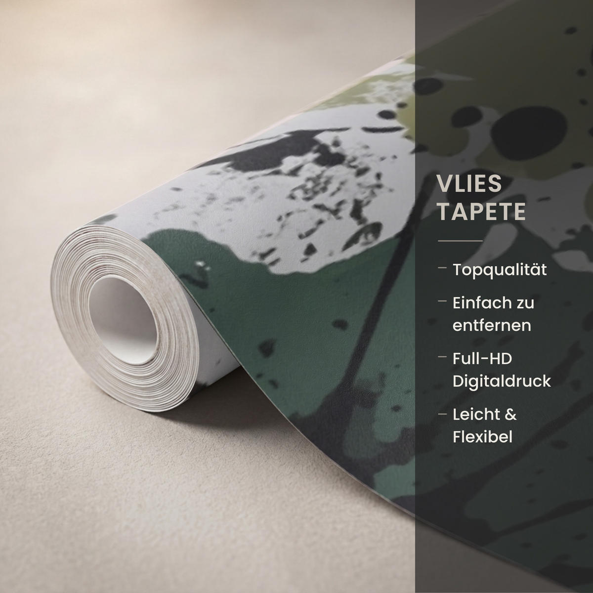 KINDERTAPETE - Fußball - Farbe - Spritzer - Grün - 220x240 cm - Dunkelgrün, Papier (220/240cm) - OnlyWow