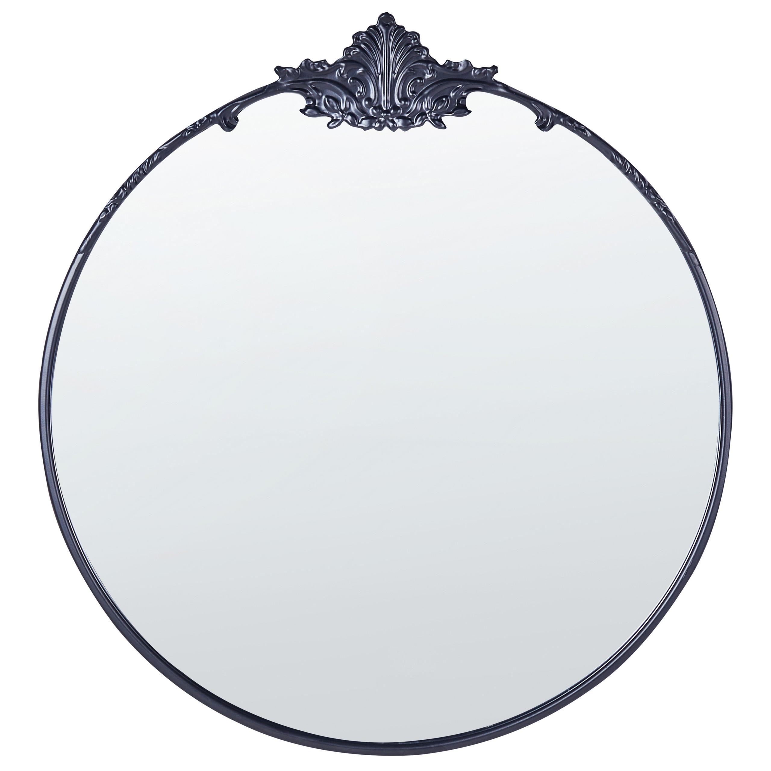 WANDSPIEGEL schwarz Metall rund 67 cm Sommant - Schwarz, Metall (67/76/3cm) - Beliani