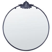 WANDSPIEGEL schwarz Metall rund 67 cm Sommant - Schwarz, Metall (67/76/3cm) - Beliani
