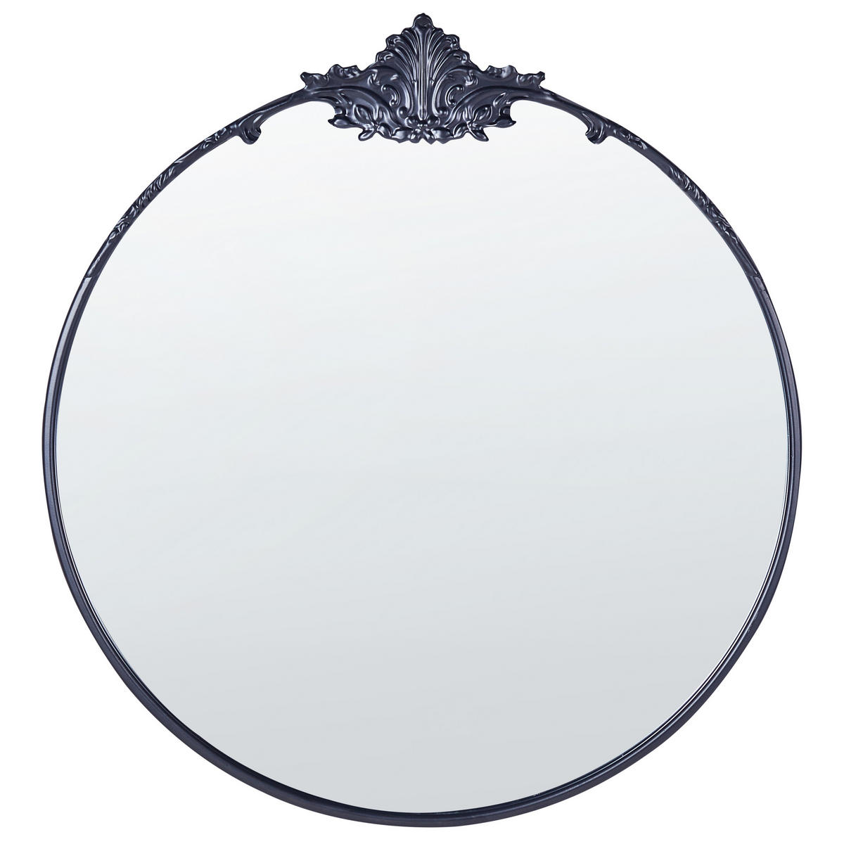 WANDSPIEGEL schwarz Metall rund 67 cm Sommant - Schwarz, Metall (67/76/3cm) - Beliani
