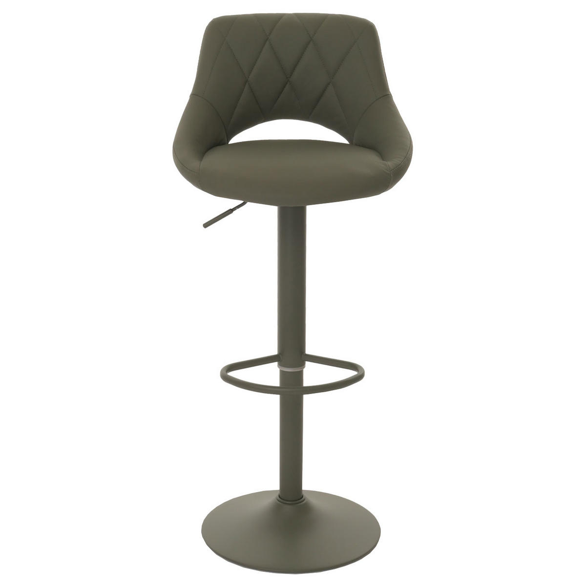 BARHOCKER 2er-Set gepolstert mit Lehne Sitzhöhe 60-82cm Fußablage drehbar Kunstleder Metall Grün - Grün, Kunststoff (47/107/44cm) - PROREGAL